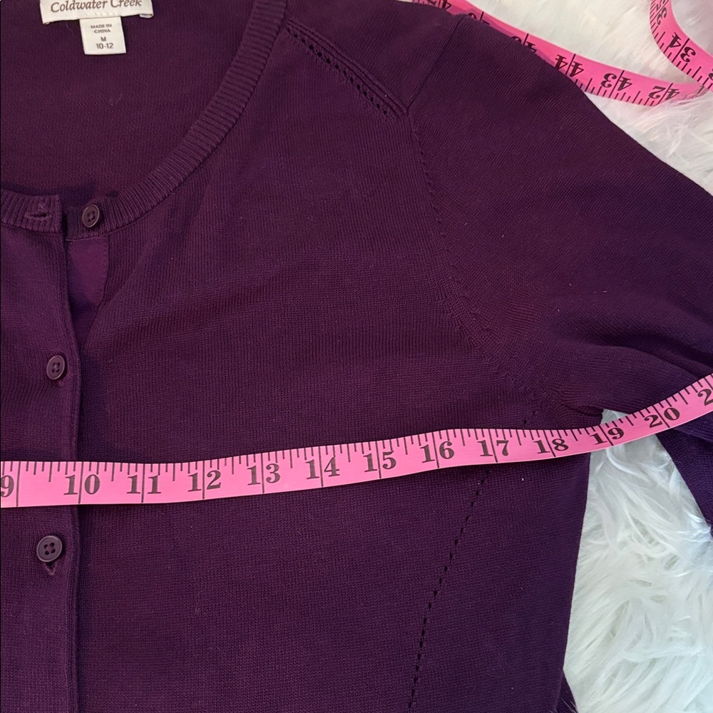 Coldwater Creek Deep Purple Knit Cardigan - Picture 3 of 7
